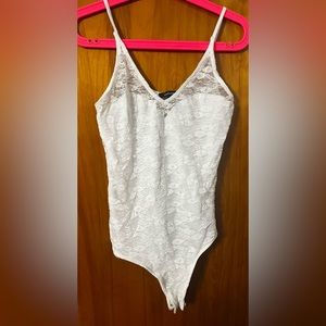 White spaghetti strapped one piece